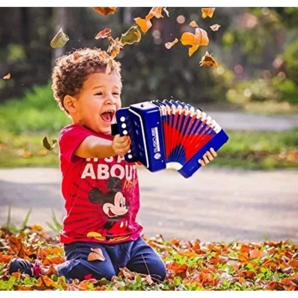 Accordion Instrument Toys 10 Keys Button‎ Small Accordion Music Kids NEW #Toy26